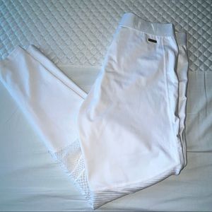 ALALA Women’s Athletic Ankle Cropped High Rise Leggings White Size Large